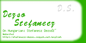 dezso stefanecz business card